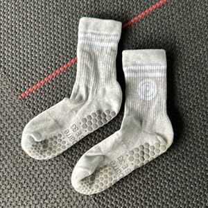 Taupe & White Athletic Grip Socks